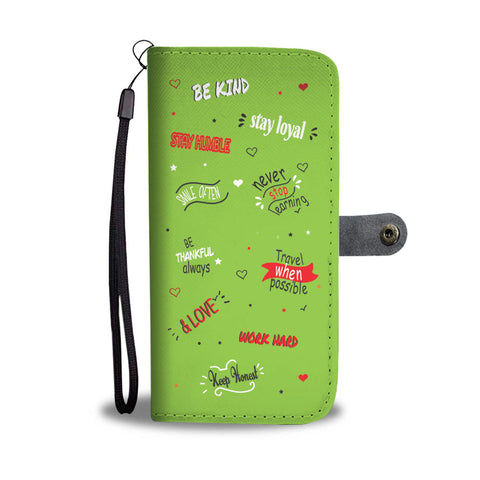 Image of Life Quotes Phone Wallet Case | Green