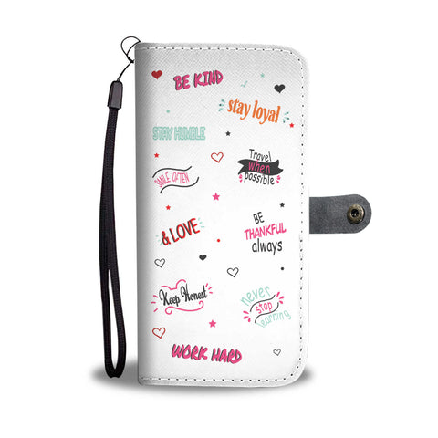 Image of Life Quotes Phone Wallet Case | White