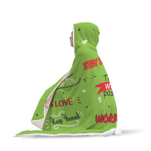 Image of Life Quotes Hooded Blanket | Green