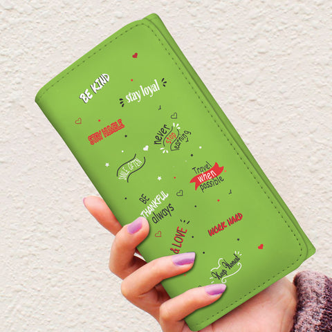 Image of Life Quotes Women's Wallet | Green