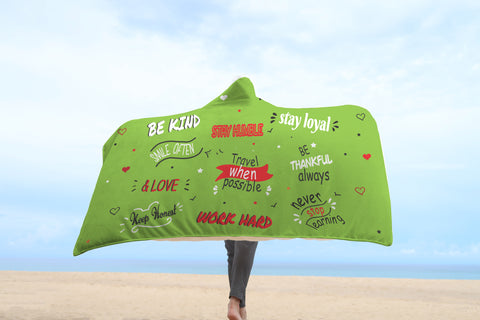 Image of Life Quotes Hooded Blanket | Green